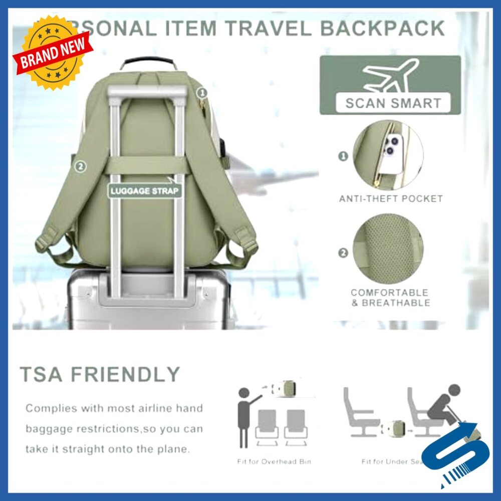 Large Capacity Laptop Backpack with USB Charging Anti-Theft Travel Business - Picture 6 of 6
